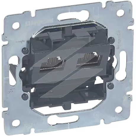 Розетка інформаційна Galea Life 2хRJ45 STP cat.6 (монтаж на винтах), Legrand