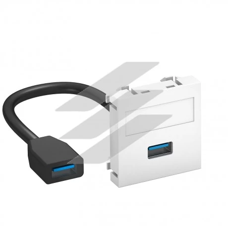 Розетка USB 3.0, modul 45, з кабелем підключення / біла, OBO Bettermann