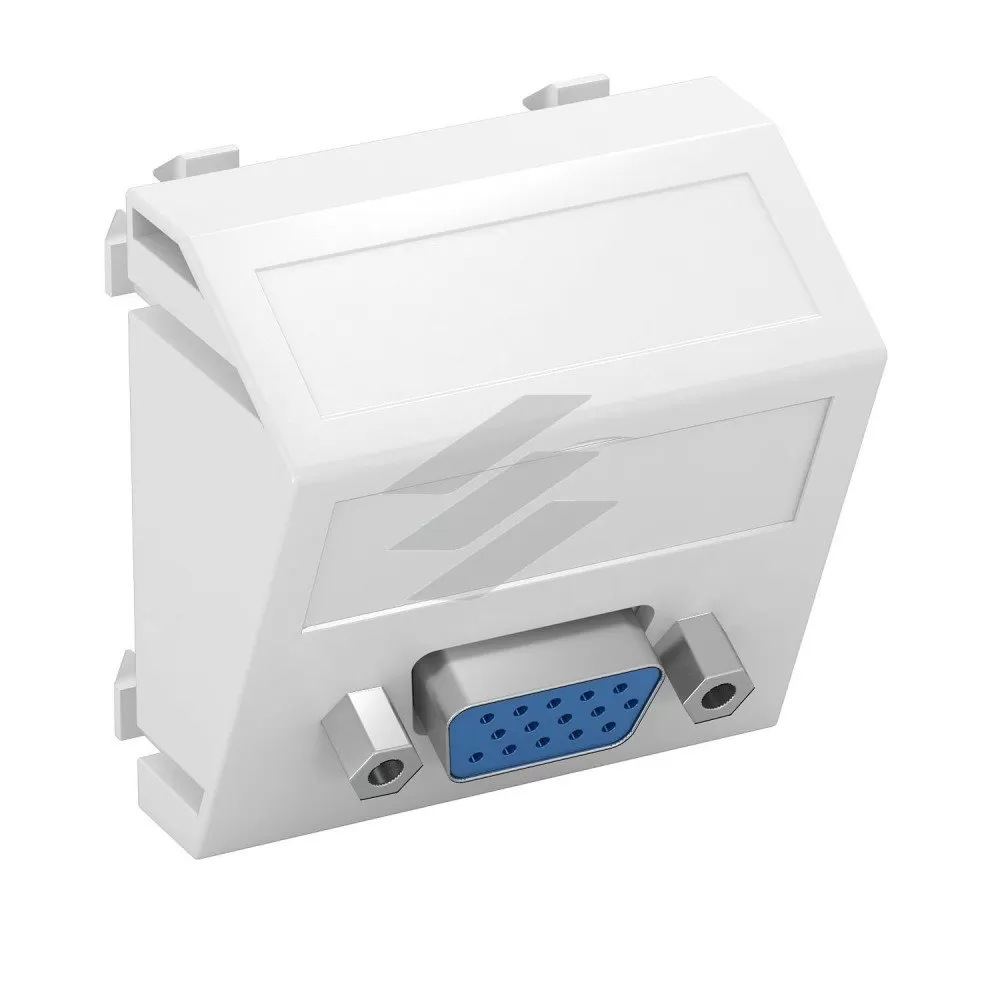 Розетка VGA (HD15) modul 45, кутова/біла, OBO Bettermann