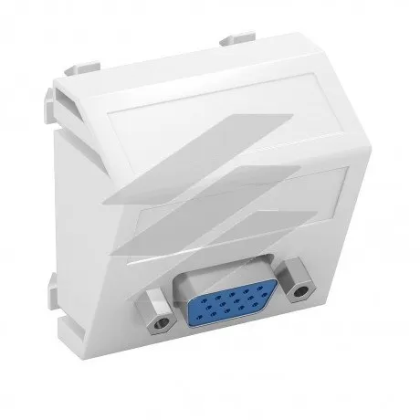 Розетка VGA (HD15) modul 45, кутова/біла, OBO Bettermann