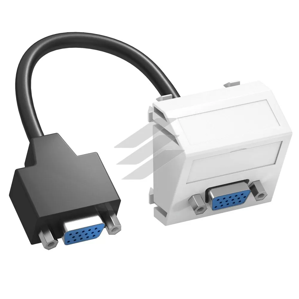 Розетка VGA (HD15) modul 45 з кабелем підключення, кутова/чорно-сіра, OBO Bettermann