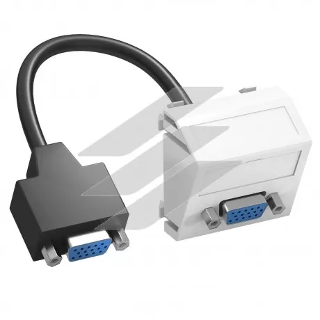 Розетка VGA (HD15) modul 45 з кабелем підключення, кутова/чорно-сіра, OBO Bettermann