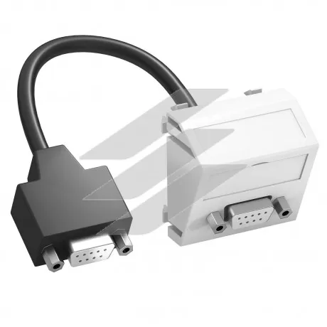 Розетка D-Sub9 (RS232) modul 45, з кабелем підключення, кутова/біла, OBO Bettermann