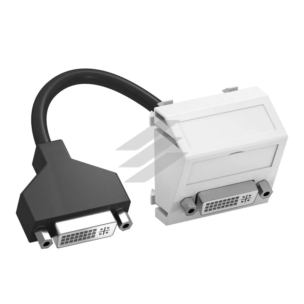 Розетка DVI-D modul 45 з кабелем підключення, кутова/біла, OBO Bettermann