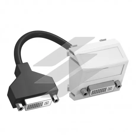 Розетка DVI-D modul 45 з кабелем підключення, кутова/біла, OBO Bettermann