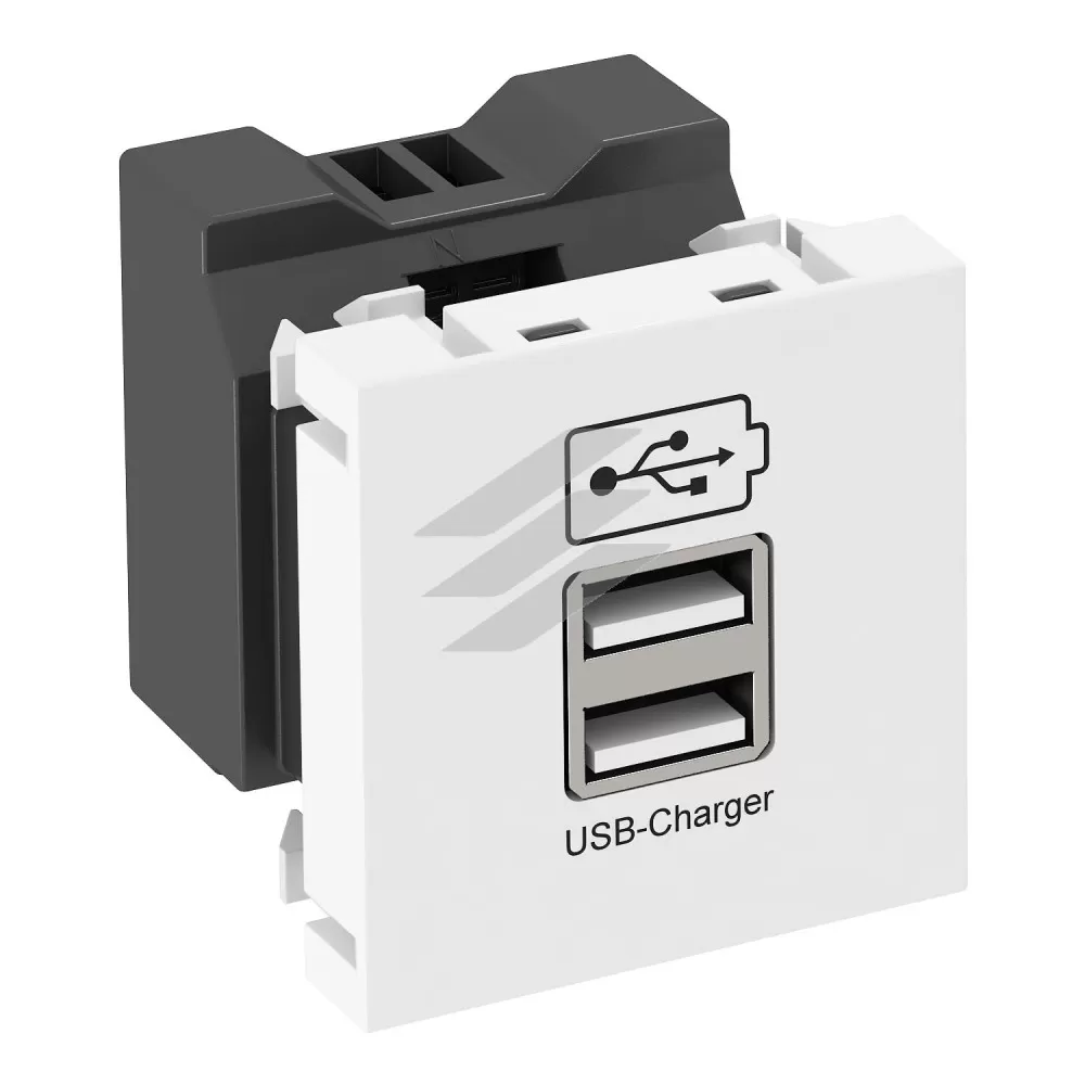 Зарядний пристрій USB modul 45, 2xUSB, max 2.1A/білий, OBO Bettermann
