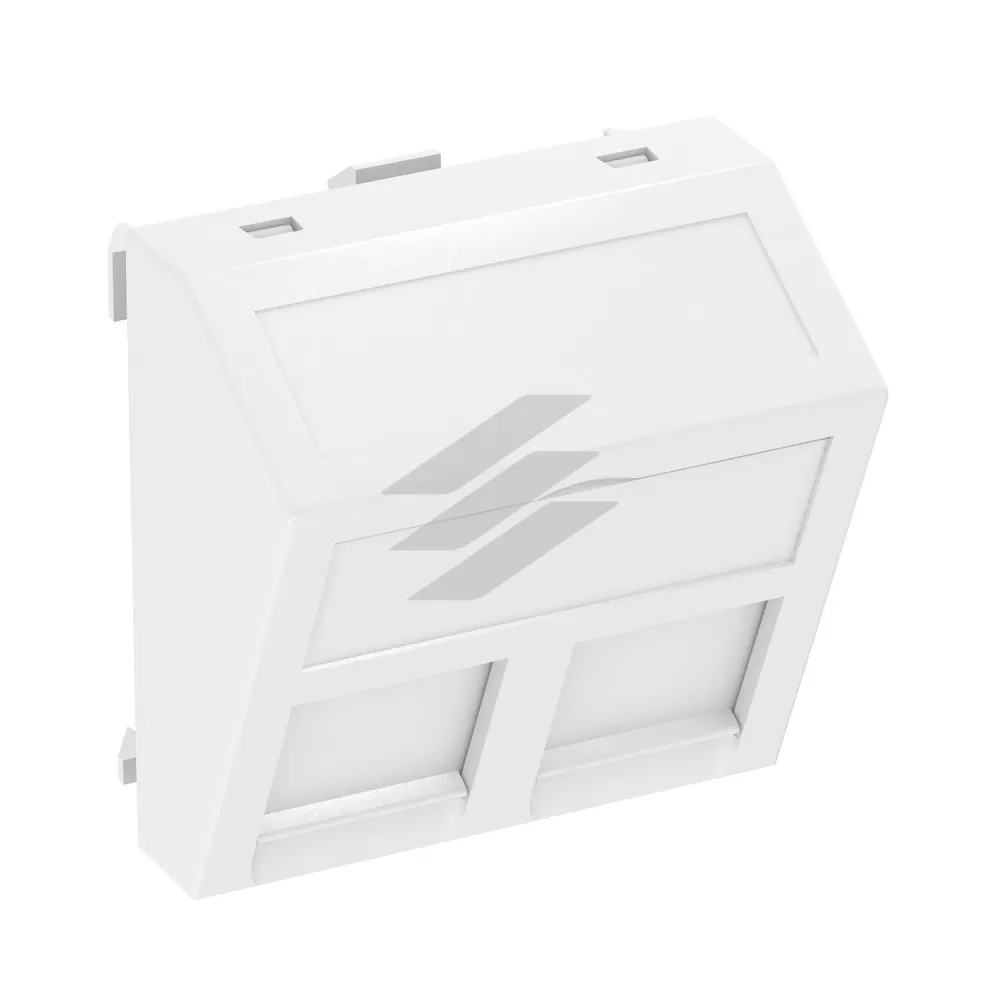 Інформаційна панель кутова 45х45, 2 RJ45 (Keystone), пуста/біла, OBO Bettermann