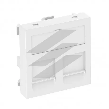 Інформаційна панель 45х45, 2 RJ45 R&M: Cat. 5 and Cat. 6, пуста/біла, OBO Bettermann