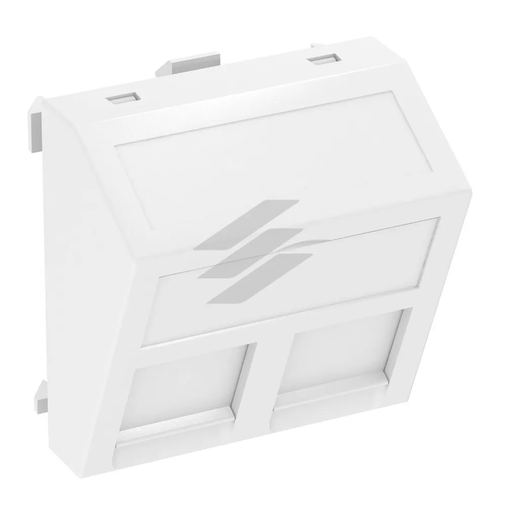 Інформаційна панель кутова 45х45, 2 RJ45 R&M: Cat. 5 and Cat. 6, пуста/алюміній, OBO Bettermann