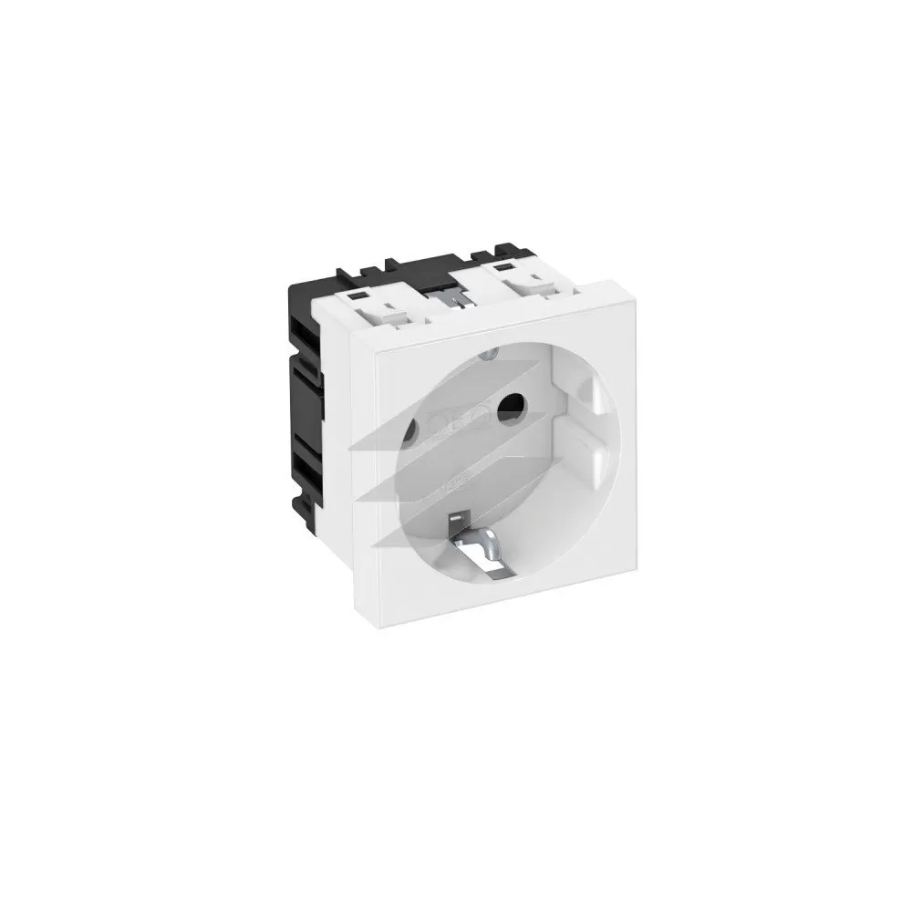 Розетка modul 45 із заземленням та шторками 250V~, 16A, 0˚/чорно-сіра, OBO Bettermann