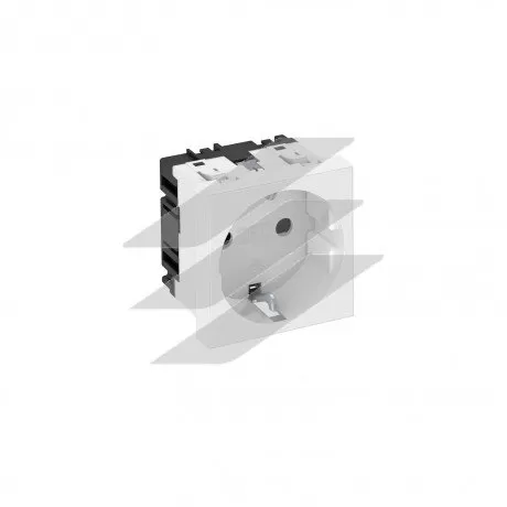 Розетка modul 45 із заземленням та шторками 250V~, 16A, 0˚/чорно-сіра, OBO Bettermann