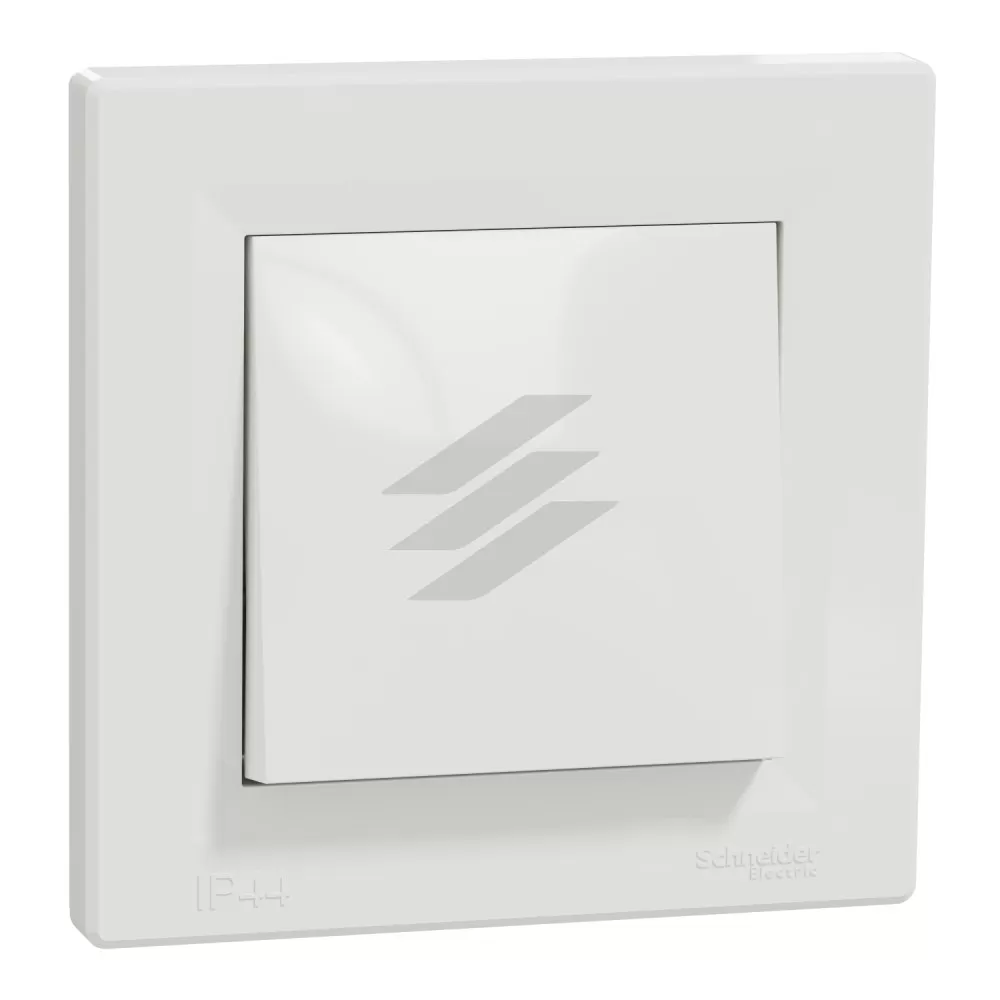 Вимикач 1-клавішний, зі ступенем захисту IP44, 10A, білий, серія Asfora, Schneider Electric