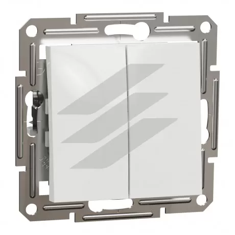Вимикач двоклавішний, без рамки, білий, серія Asfora, Schneider Electric
