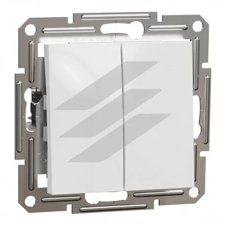 Перемикач двоклавішний, білий, без рамки, серія Asfora, Schneider Electric