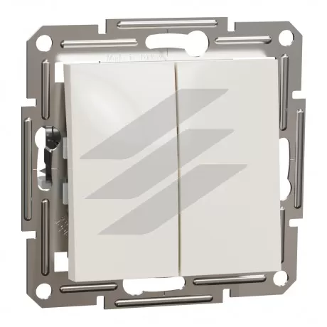 Перемикач двоклавішний, без рамки, кремовий, серія Asfora, Schneider Electric