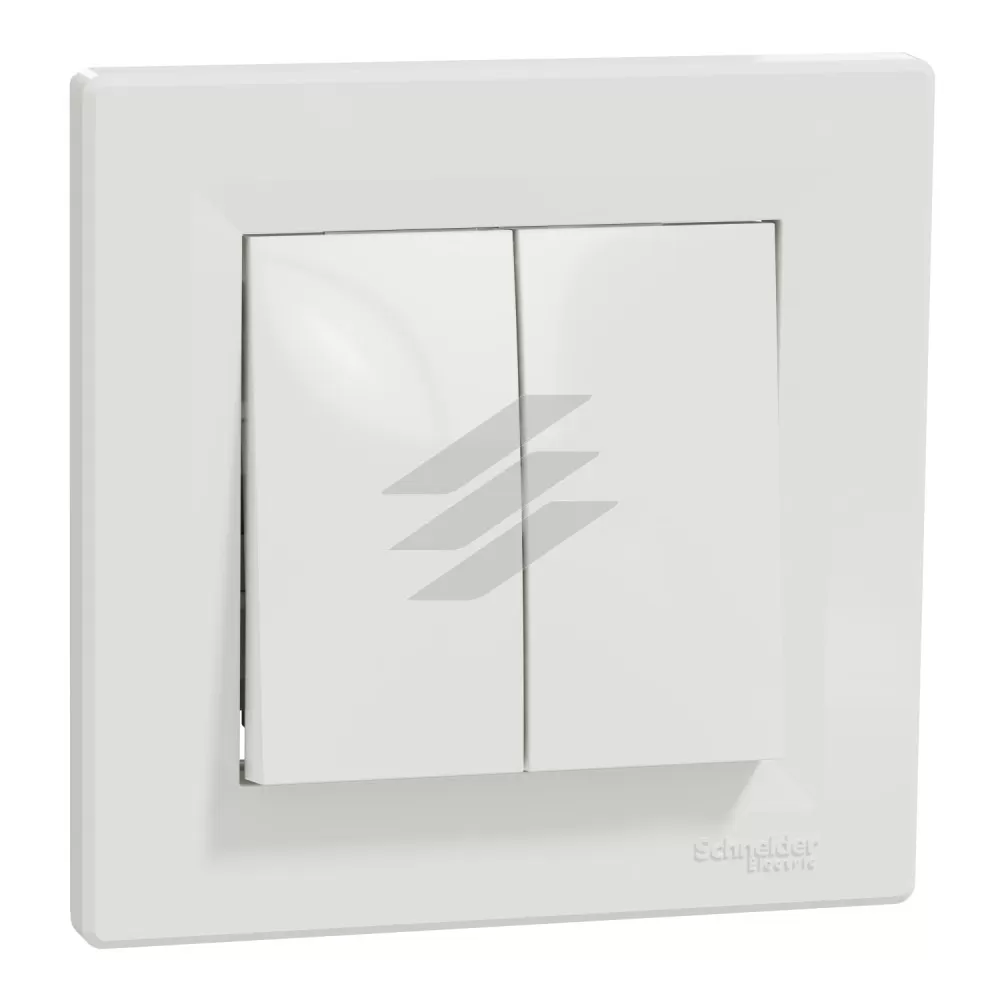 Кнопка подвійна (самозатискні клеми), біла, серія Asfora, Schneider Electric