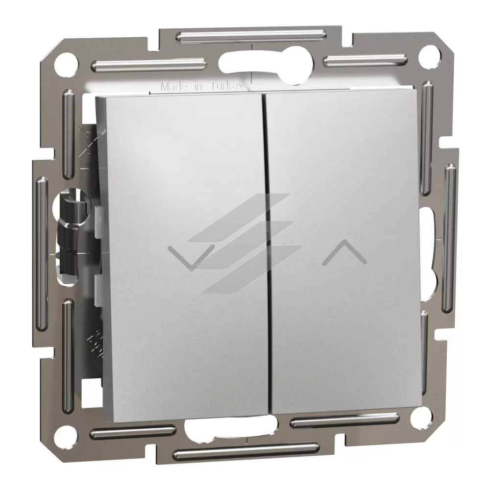 Вимикач для жалюзі (самозатискні клеми), алюміній, серія Asfora, Schneider Electric