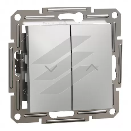 Вимикач для жалюзі (самозатискні клеми), алюміній, серія Asfora, Schneider Electric