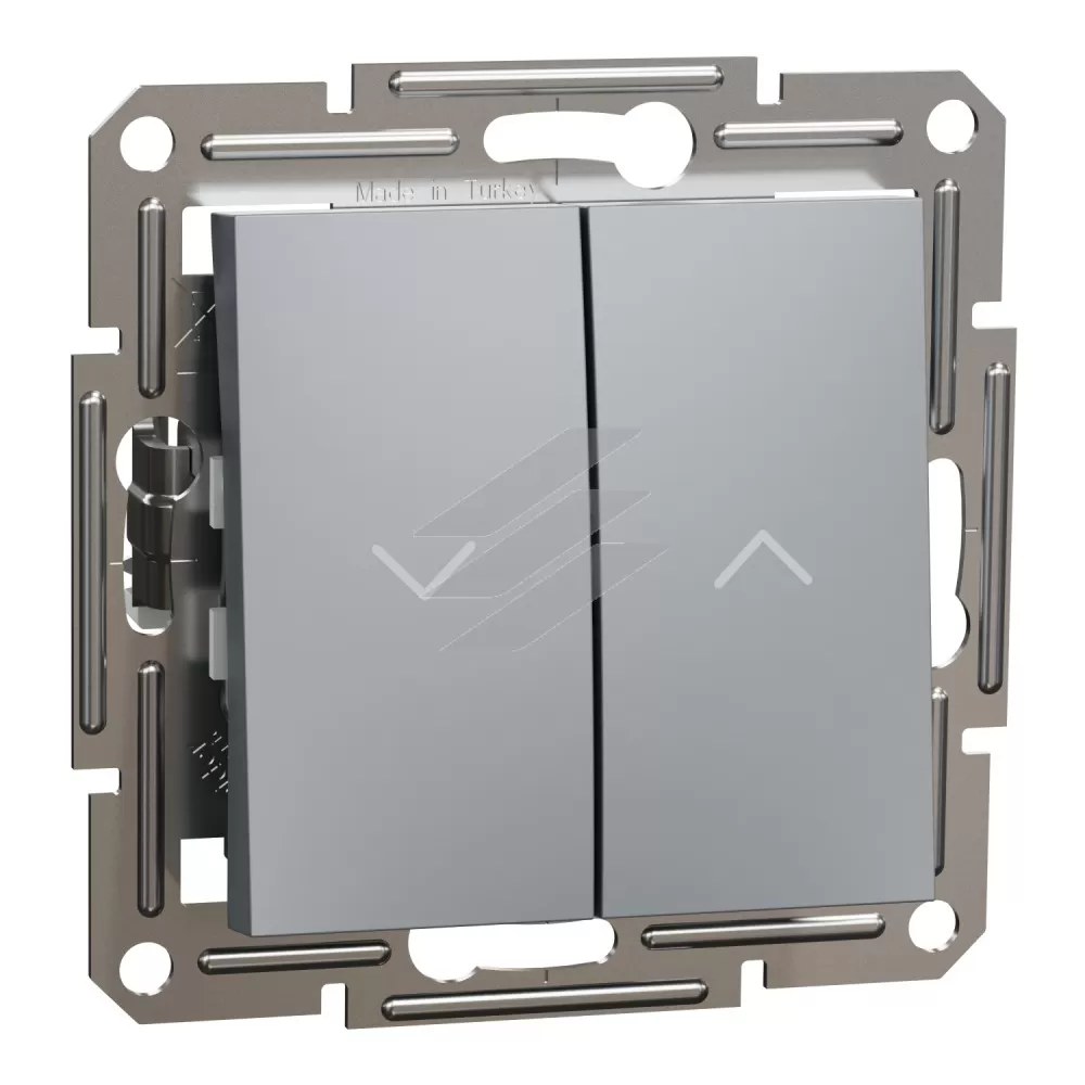 Вимикач для жалюзі (самозатискні клеми), сталь, серія Asfora, Schneider Electric