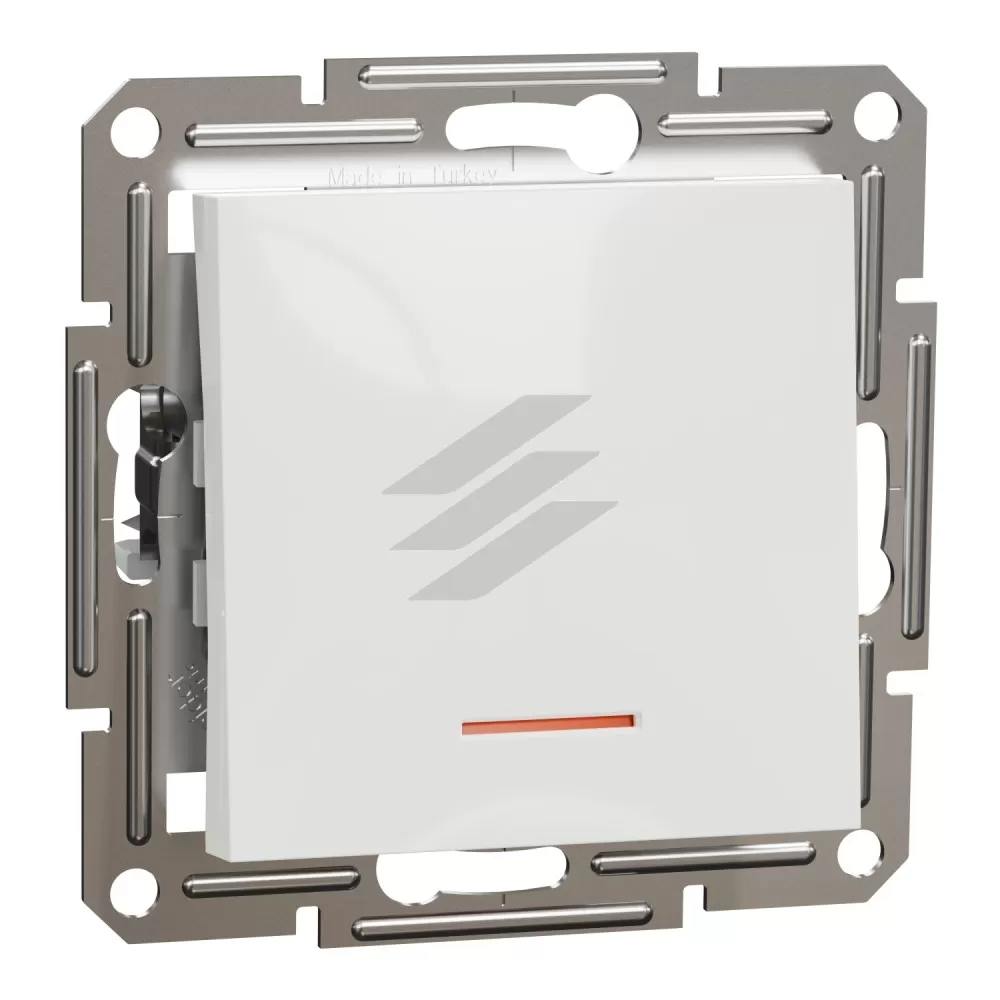 Вимикач 1-клавішний з підсвіткою, білий, без рамки, серія Asfora, Schneider Electric