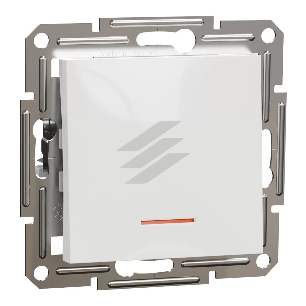 Вимикач 1-клавішний з підсвіткою, білий, без рамки, серія Asfora, Schneider Electric