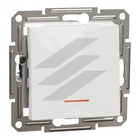 Вимикач 1-клавішний з підсвіткою, білий, без рамки, серія Asfora, Schneider Electric
