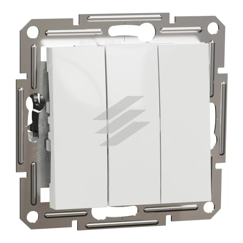 Вимикач 3-х клавішний, білий колір, без рамки, Asfora, Schneider Electric