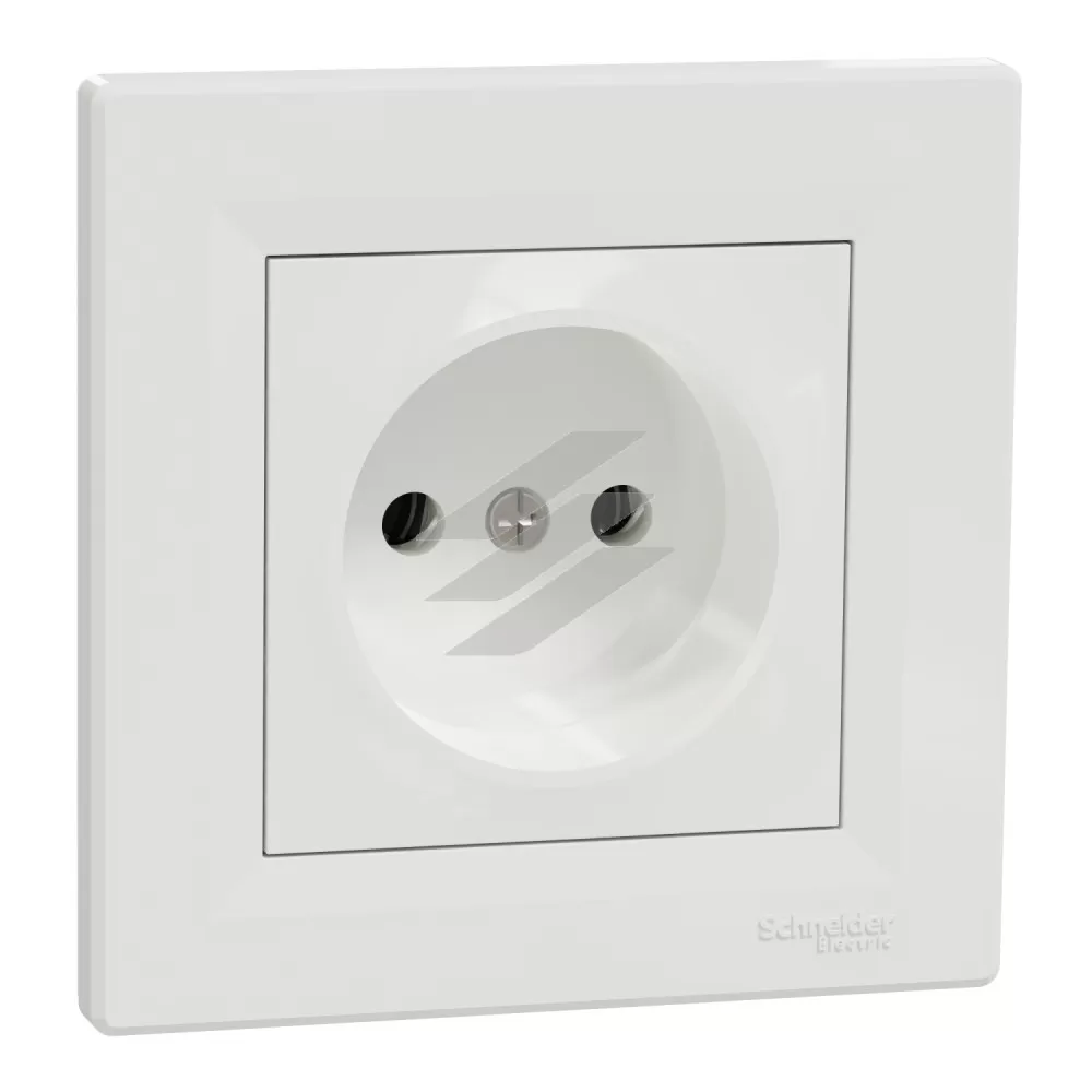 Розетка без заземлення, біла, серія Asfora, Schneider Electric