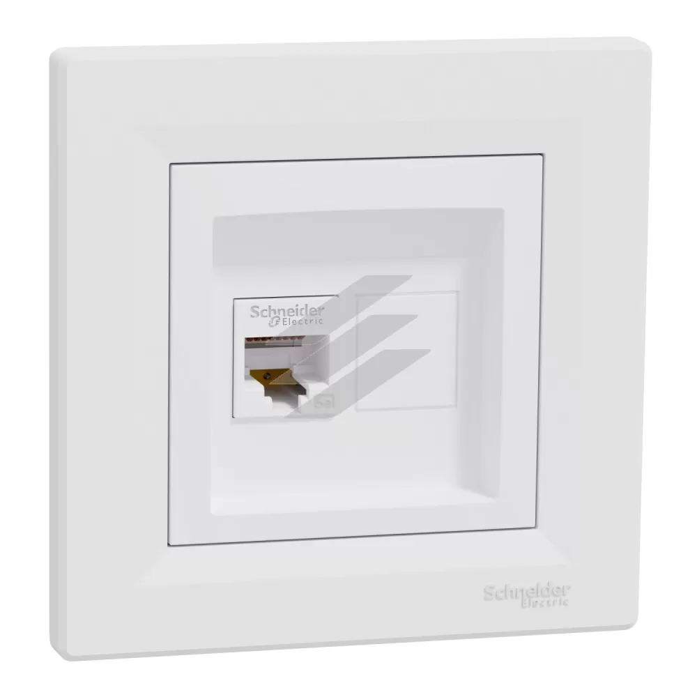 Розетка комп'ютерна RJ45 кат.5е UTP, біла, серія Asfora, Schneider Electric