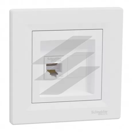 Розетка комп'ютерна RJ45 кат.5е UTP, біла, серія Asfora, Schneider Electric