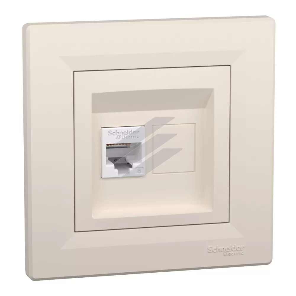 Розетка комп'ютерна RJ45, кремова, серія Asfora, Schneider Electric