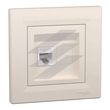 Розетка комп'ютерна RJ45, кремова, серія Asfora, Schneider Electric