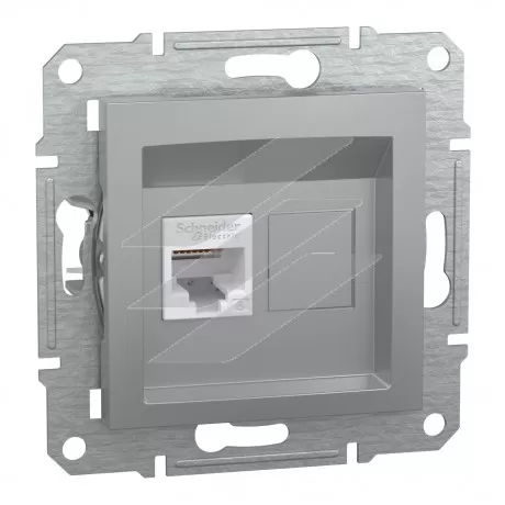 Розетка комп'ютерна RJ45, алюміній, серія Asfora, Schneider Electric