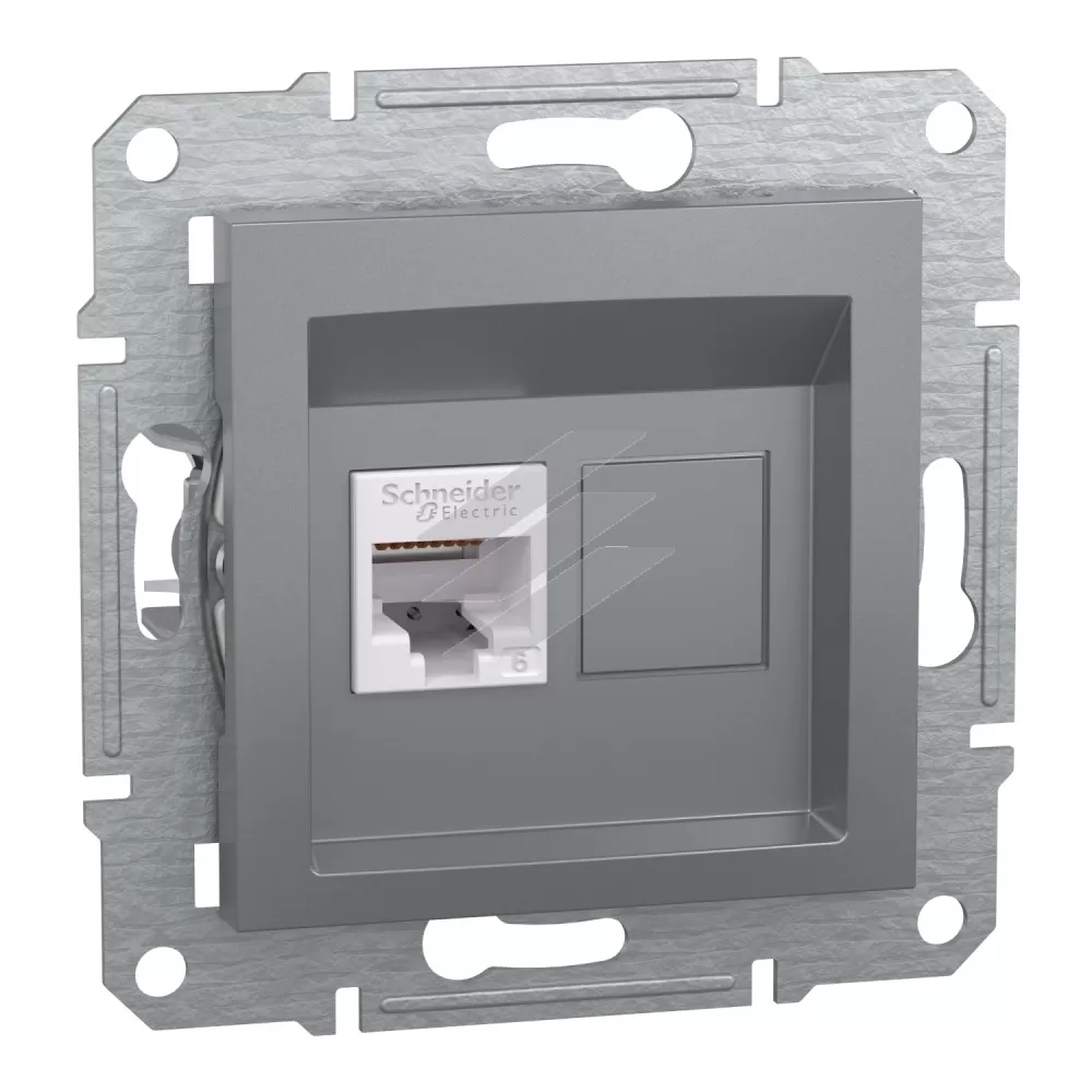 Розетка комп'ютерна RJ45, сталь, серія Asfora, Schneider Electric