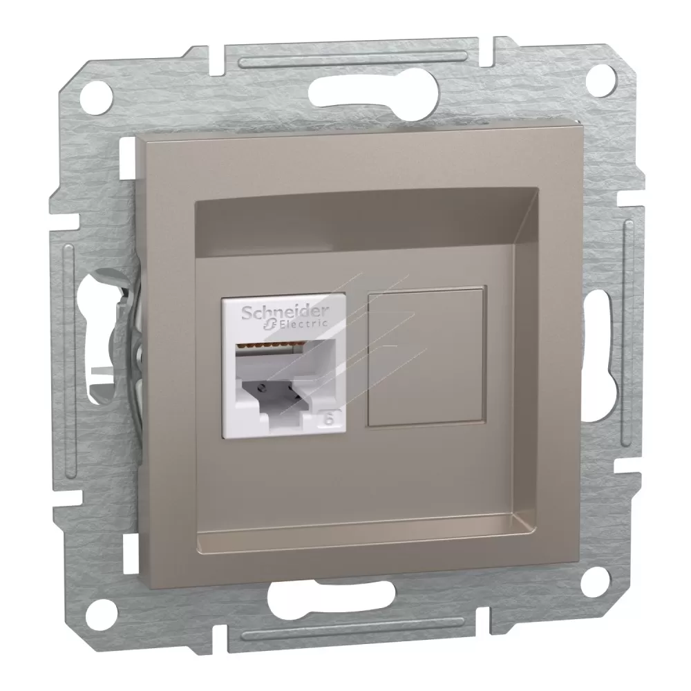 Розетка комп'ютерна RJ45, бронза, серія Asfora, Schneider Electric