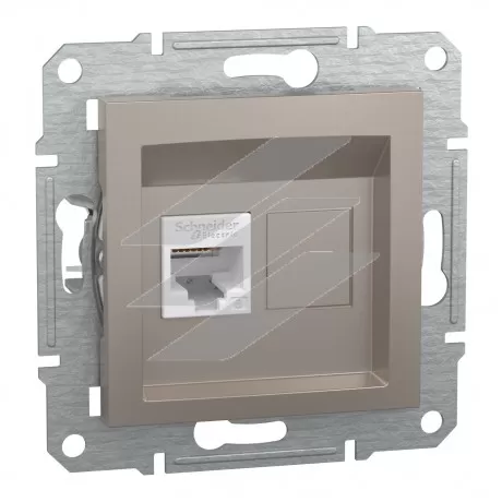 Розетка комп'ютерна RJ45, бронза, серія Asfora, Schneider Electric