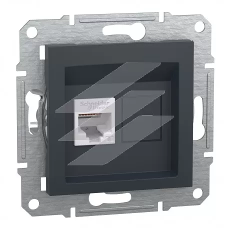 Розетка комп'ютерна RJ45, антрацит, серія Asfora, Schneider Electric
