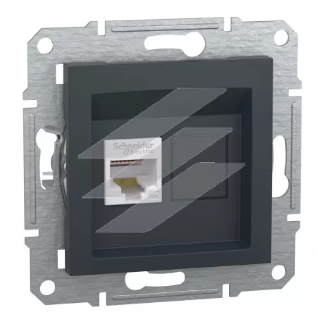 Розетка комп'ютерна RJ45, антрацит, серія Asfora, Schneider Electric