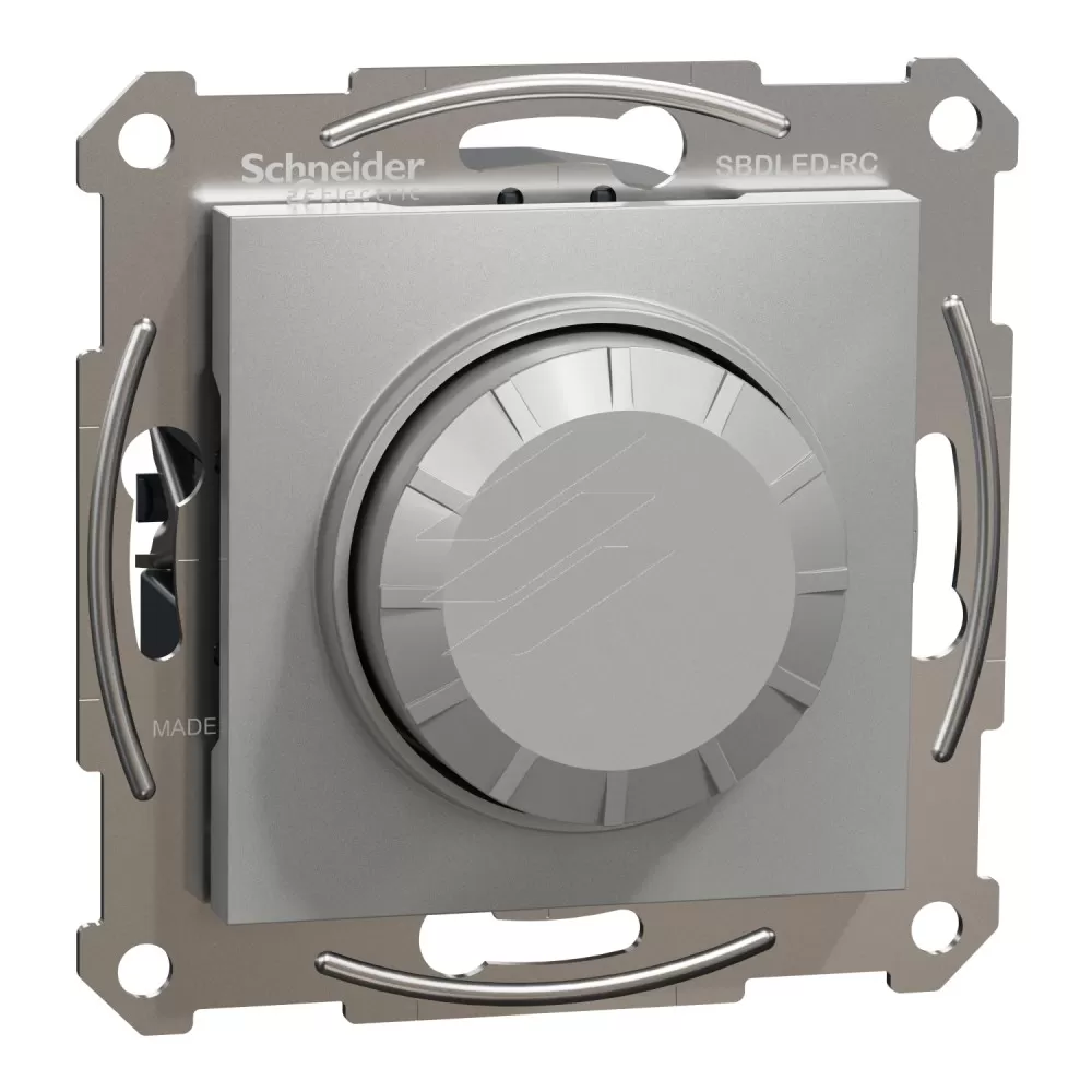 Світлорегулятор поворотний RC 3-370Вт, алюміній, серія Asfora, Schneider Electric