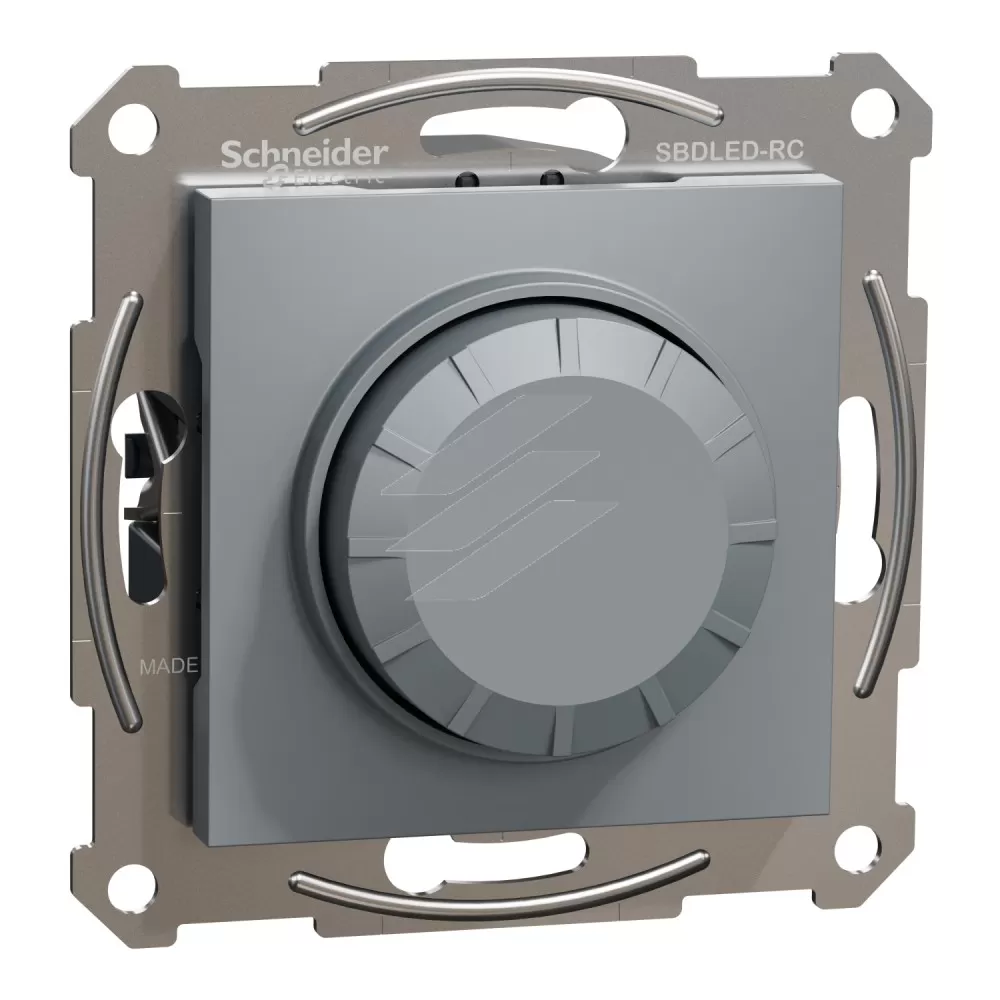 Світлорегулятор поворотний RC 3-370Вт, сталь, серія Asfora, Schneider Electric