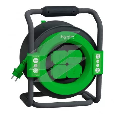 Подовжувач на котушці 25м, 3х1.5мм, IP44, Schneider Electric