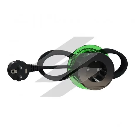 Розетковий блок вбудованого встановлення 1х 2К+З, антрацит, Schneider Electric