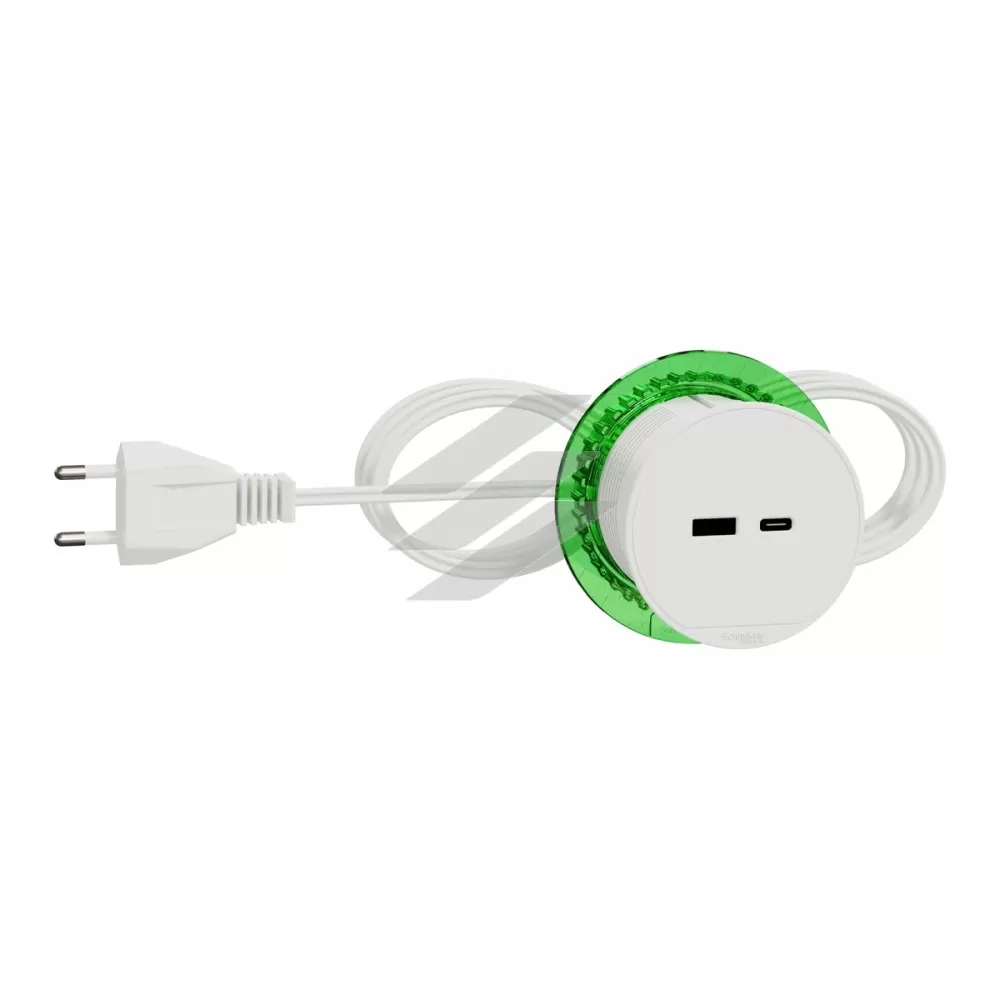 Розетковий блок вбудованого встановлення USB тип, тип С, білий колір, Schneider Electric