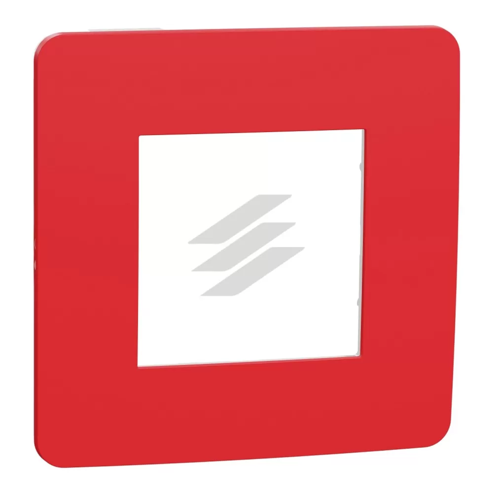 Рамка 1-постова червона, білий колір, Schneider Electric