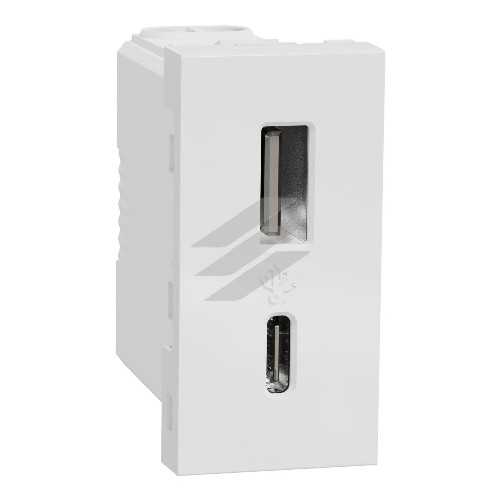 Розетка USB тип A+C, 1 модуль, 12 Вт, біла, Schneider Electric