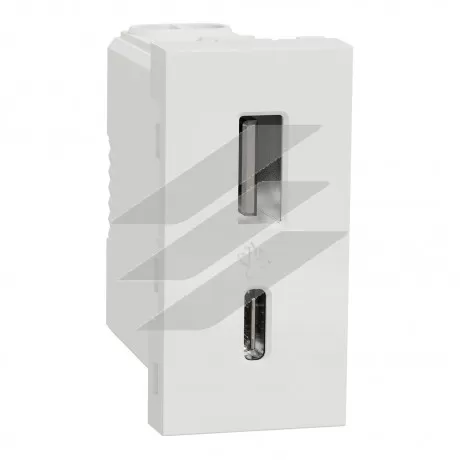 Розетка USB тип A+C, 1 модуль, 12 Вт, біла, Schneider Electric