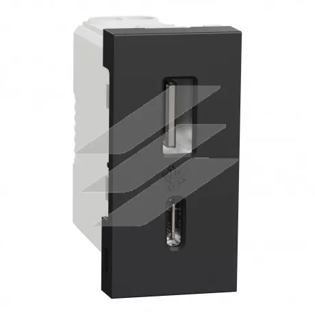 Розетка USB тип A+C, 1 модуль, 12 Вт, антрацит, Schneider Electric