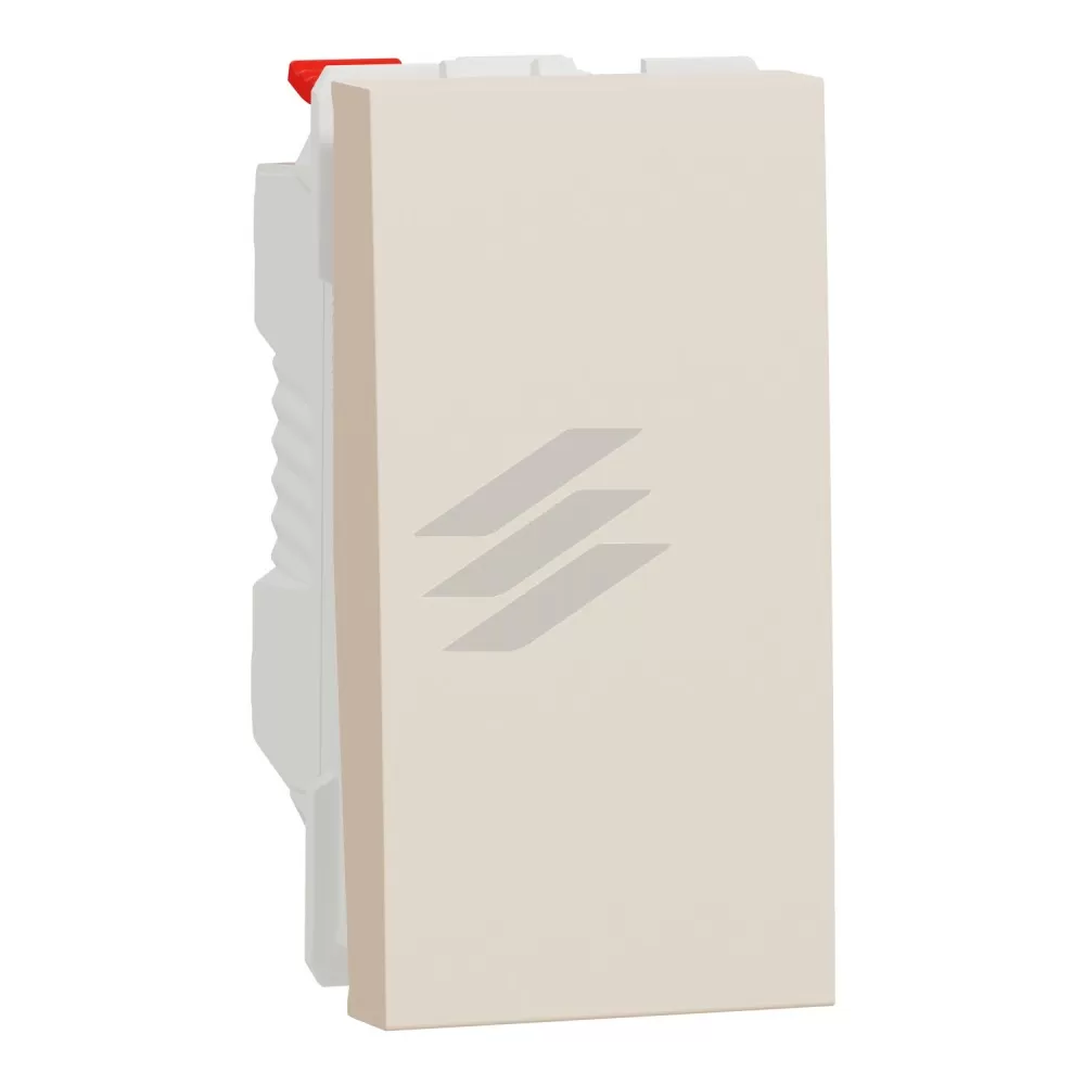 Вимикач 1-клавішний кнопковий сх.1 10А, 1 модуль бежевий, Schneider Electric