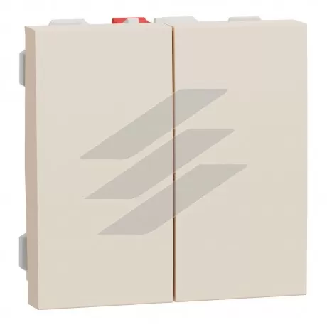 Вимикач 2 клавіші, схема 5, 10А, 2 модулі, бежевий, Schneider Electric