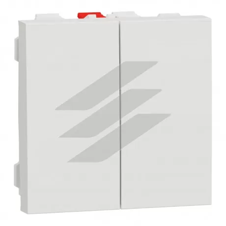 Перемикач 2-клавішний, 2 x схема 6, 10А, 2 модулі, білий колір, Schneider Electric